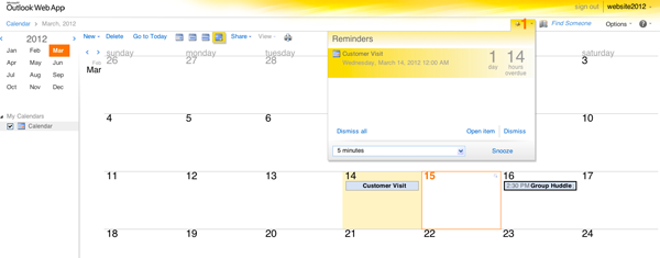 Shared Calendars Online with Microsoft Exchange