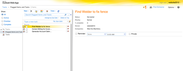 Outlook Web Access Tasks