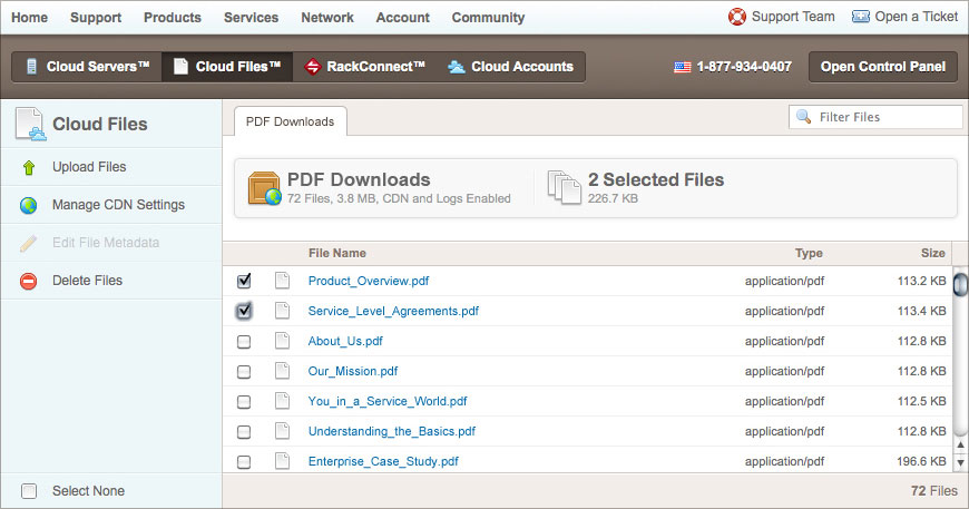 View of Files Inside a Container